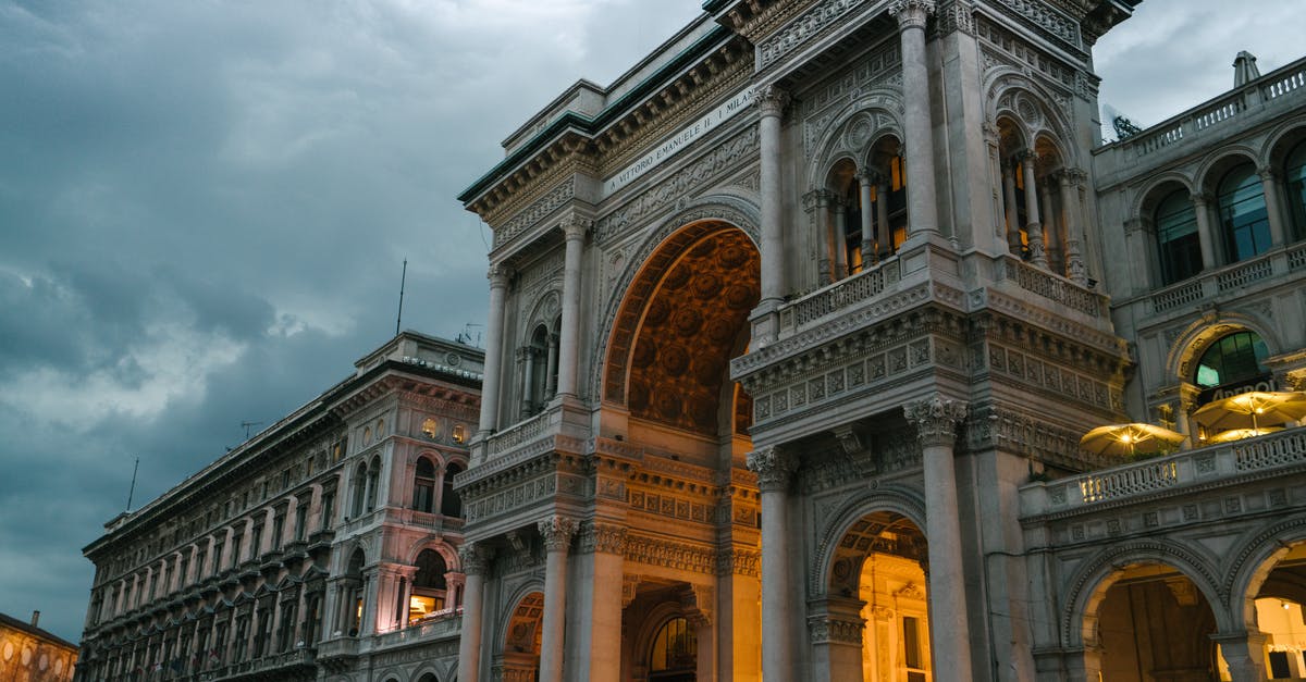 Know the city of origin from an italian passport - Galleria Vittorio Emanuele II in Milan on cloudy evening