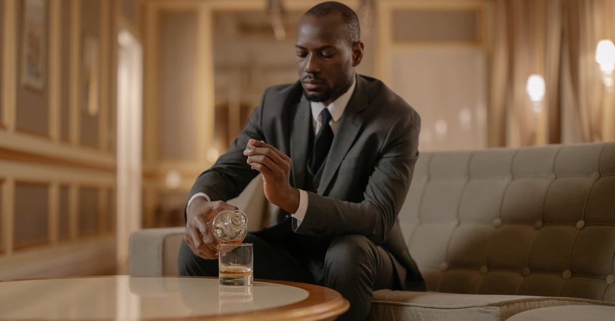 Late no-show at hotel - Man Pouring Whiskey on His Glass