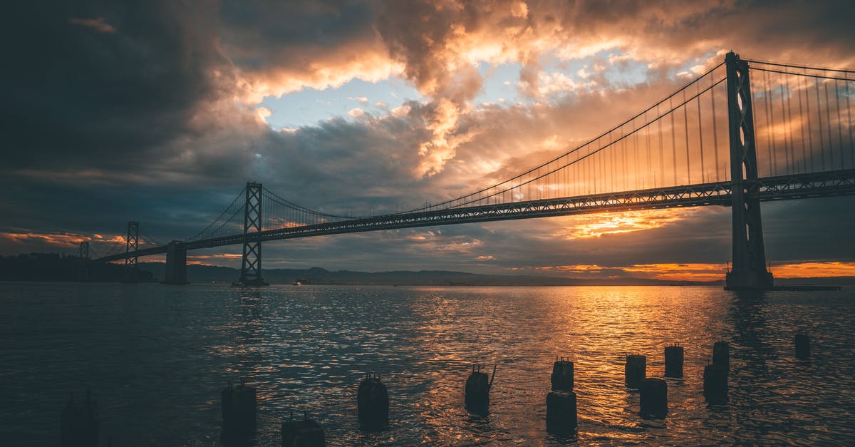 Layover in San Francisco - Silhouette of Golden Gate Bridge during Golden Hour