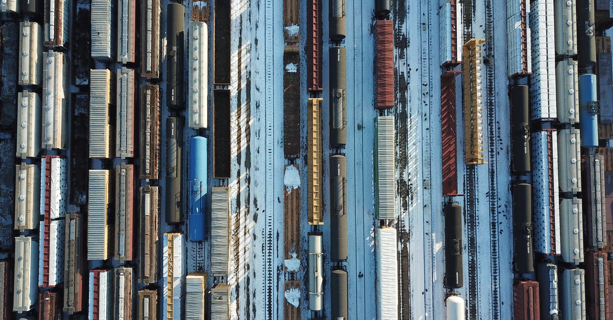 Layover Minneapolis - Aerial View of a Cargo Trains During Winter