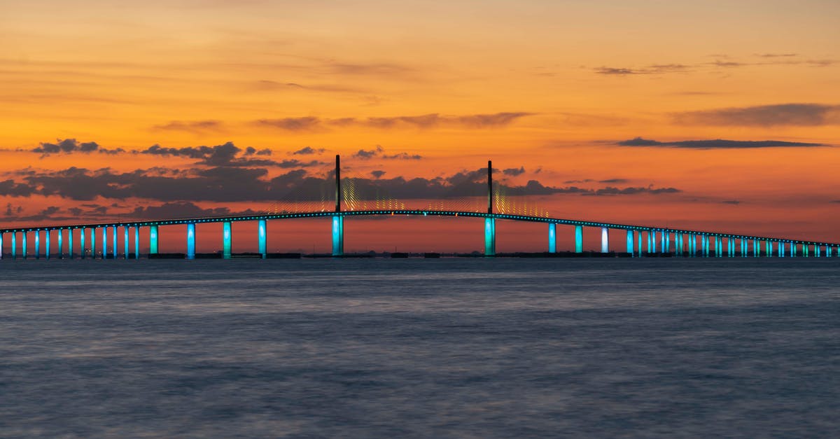 Leaving Israel to US - Bridge over Body of Water during Sunset