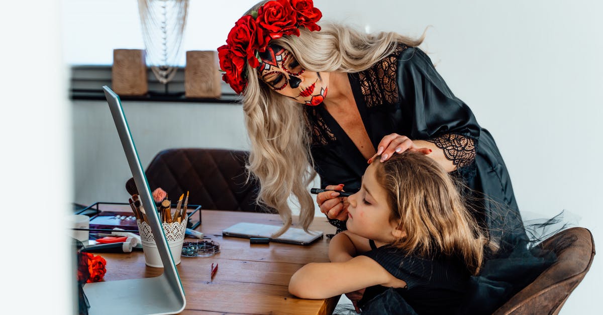 Leaving Mexico after 90 days as part of ESTA requirements - A Mother Applying Halloween Make-up on a Girl's Face