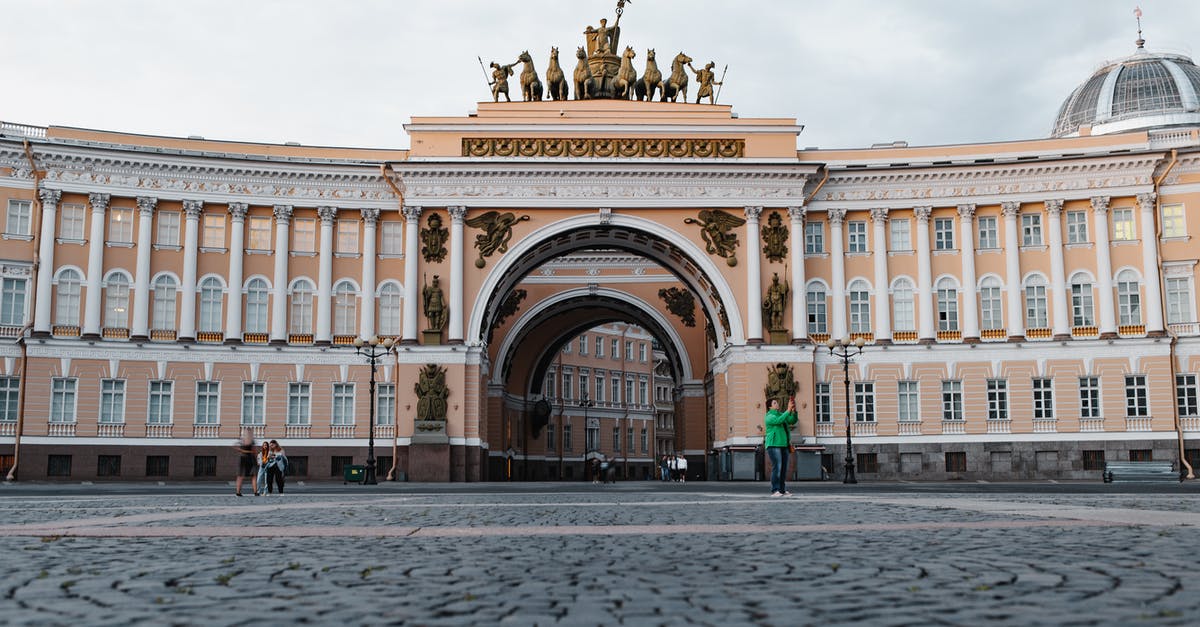 Leaving Russia with Schengen Visa - People Standing Near General Staff Building