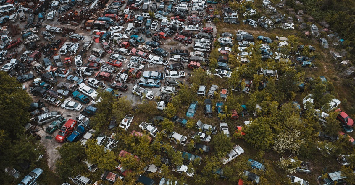 Leaving Sweden with a different passport? - Obsolete vehicles in automobiles graveyard in industrial area