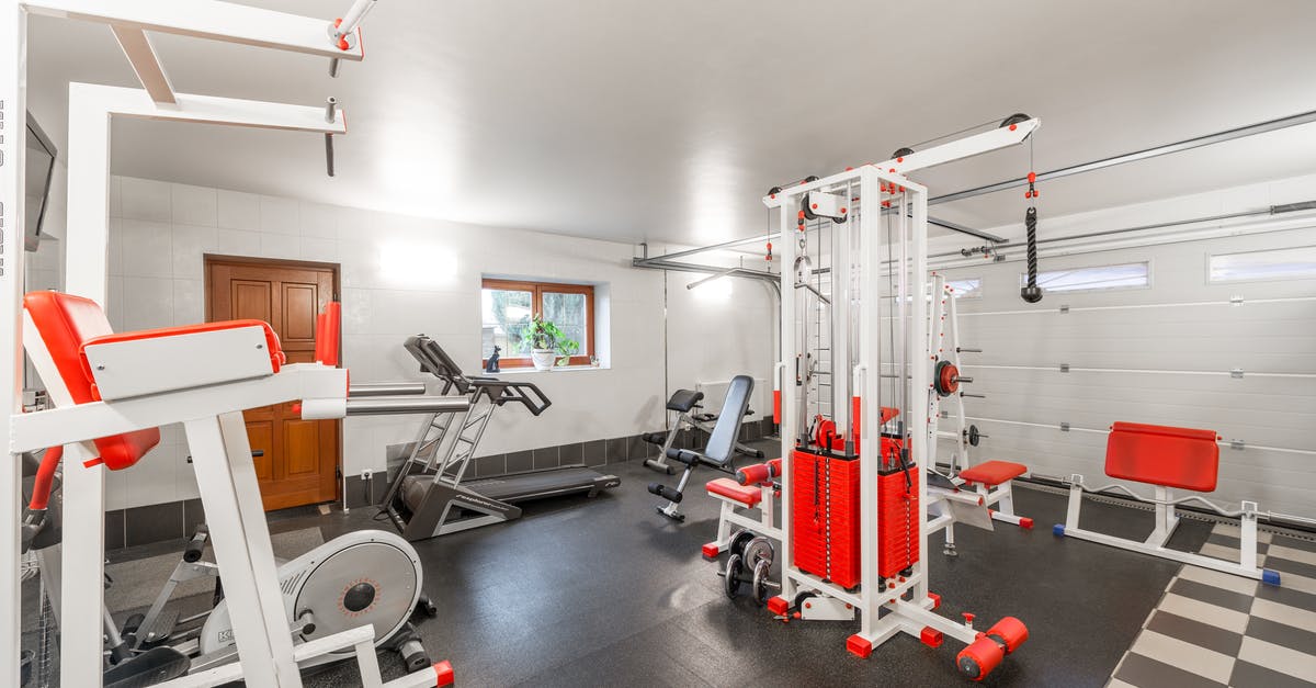 Lost property on Portuguese trains - Modern interior design of new spacious fitness gym for home sport training and heavy weightlifting in garage of big house