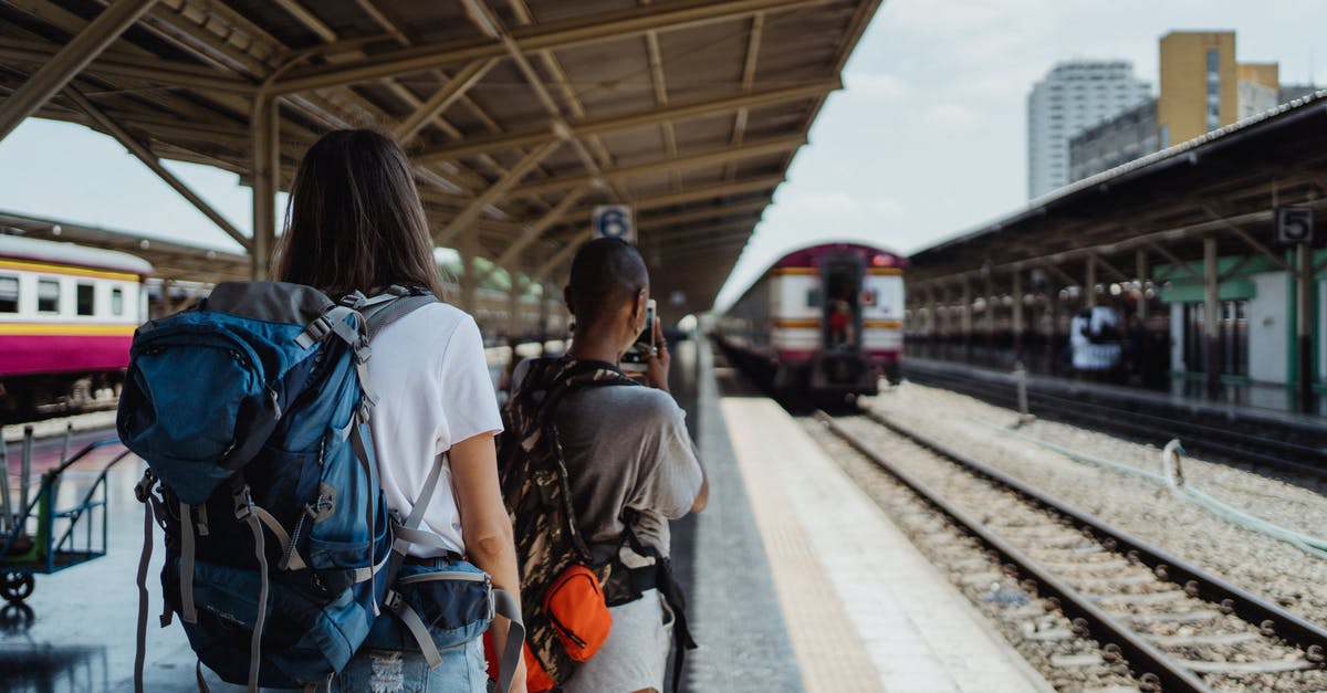 Luggage etiquette on European trains - Backpackers on Railway Station