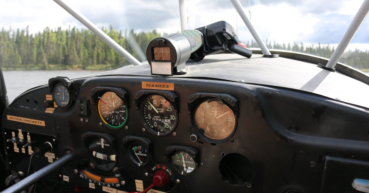 Map displayed in this airplane cabin - Control panel of aircraft on board