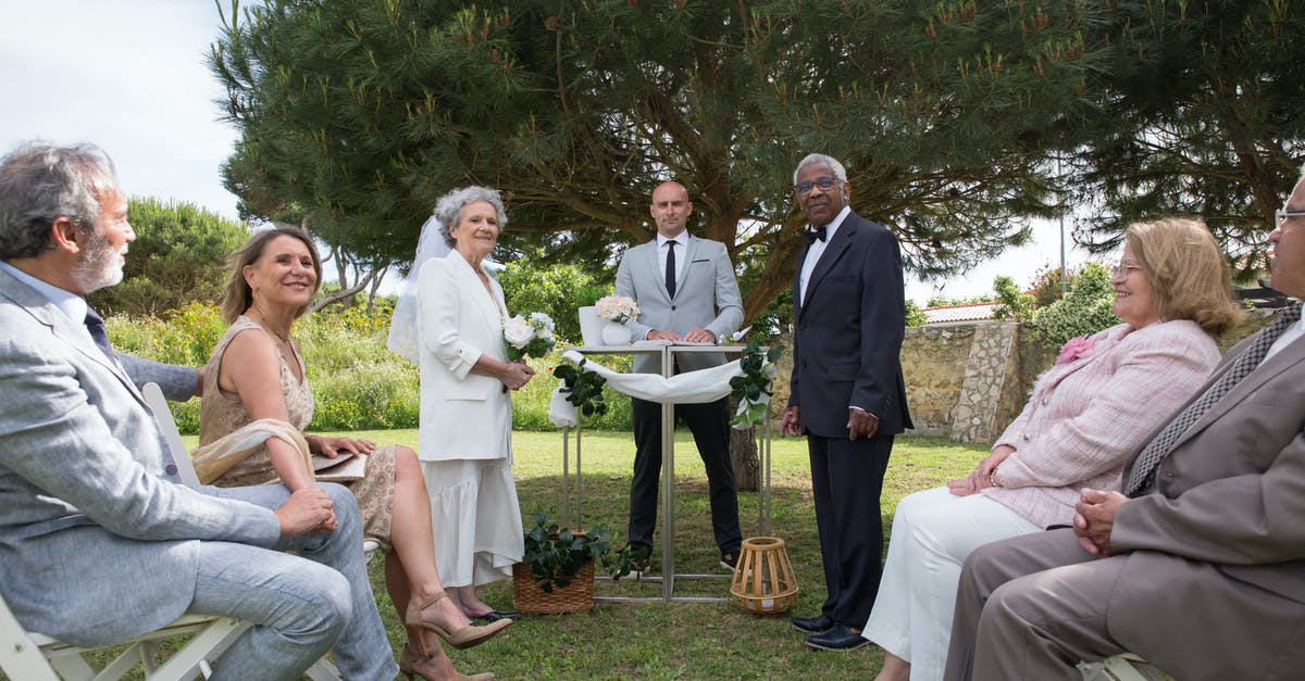 Marriage visitor visa - never met in person - Man in Gray Suit Jacket Sitting Beside Woman in White Dress