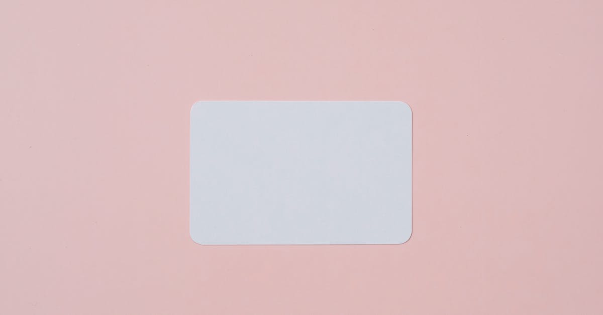 Middle name on ESTA - White visiting card with empty space for data placed on light pink background