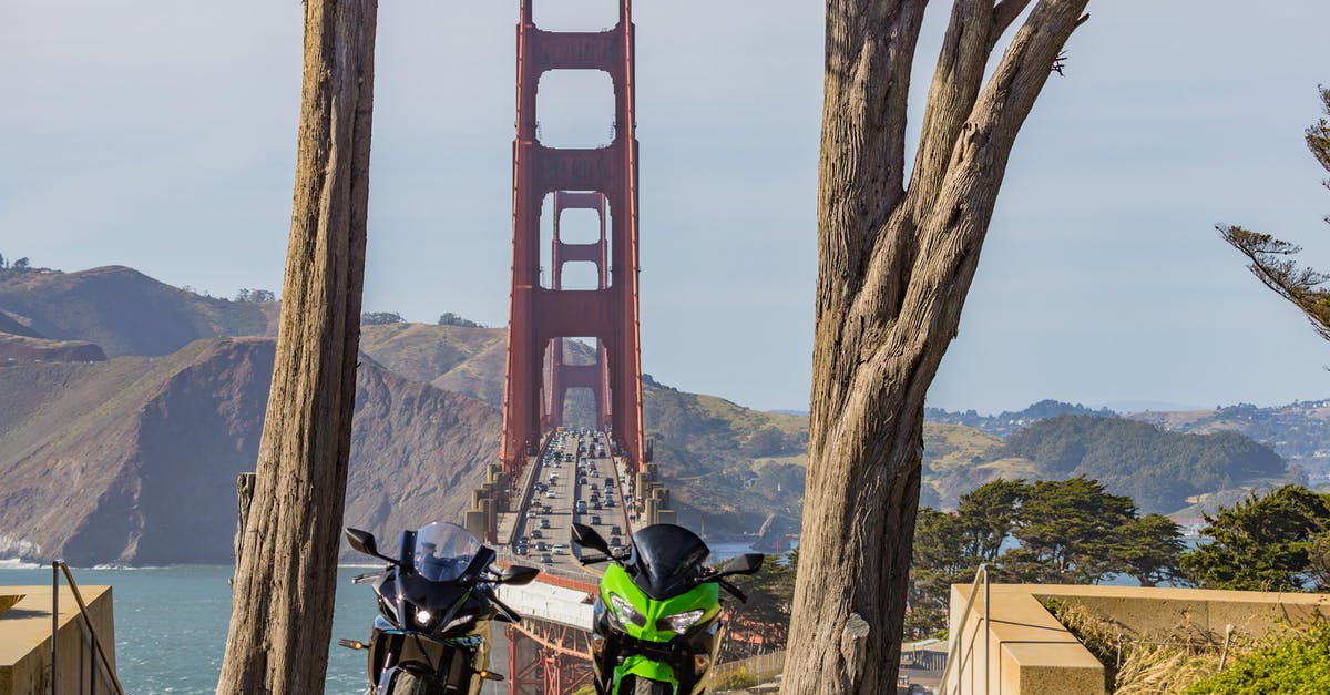 Motorcycle survival in San Francisco - Motorcycles Parked on Golden Bride View Point