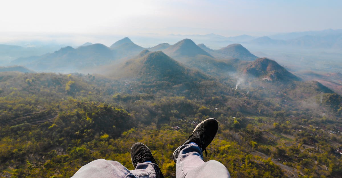 Multiple entries on the free-entry visa (Indonesia) - Closeup Photo of Person's Foot Near Mountain