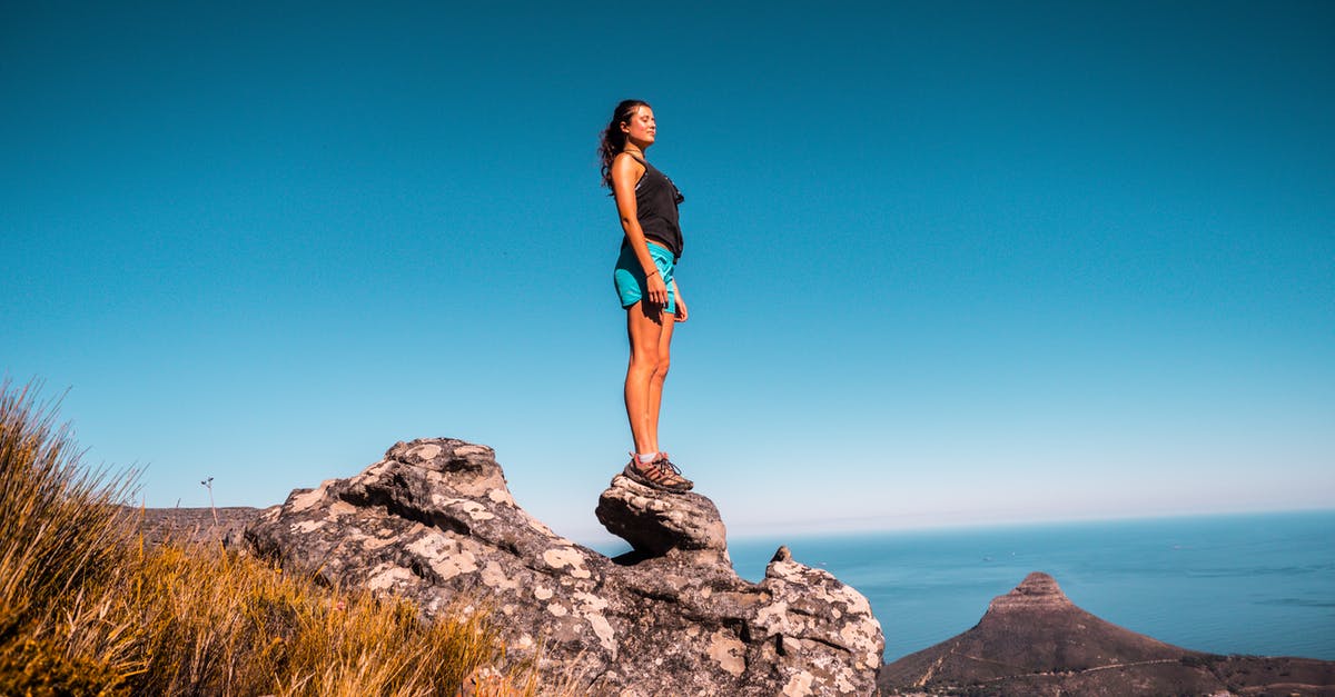 Must I provide proof of onward travel when entering South Africa? - Woman in Black Top and Blue Shorts on Stone Under Blue Sky