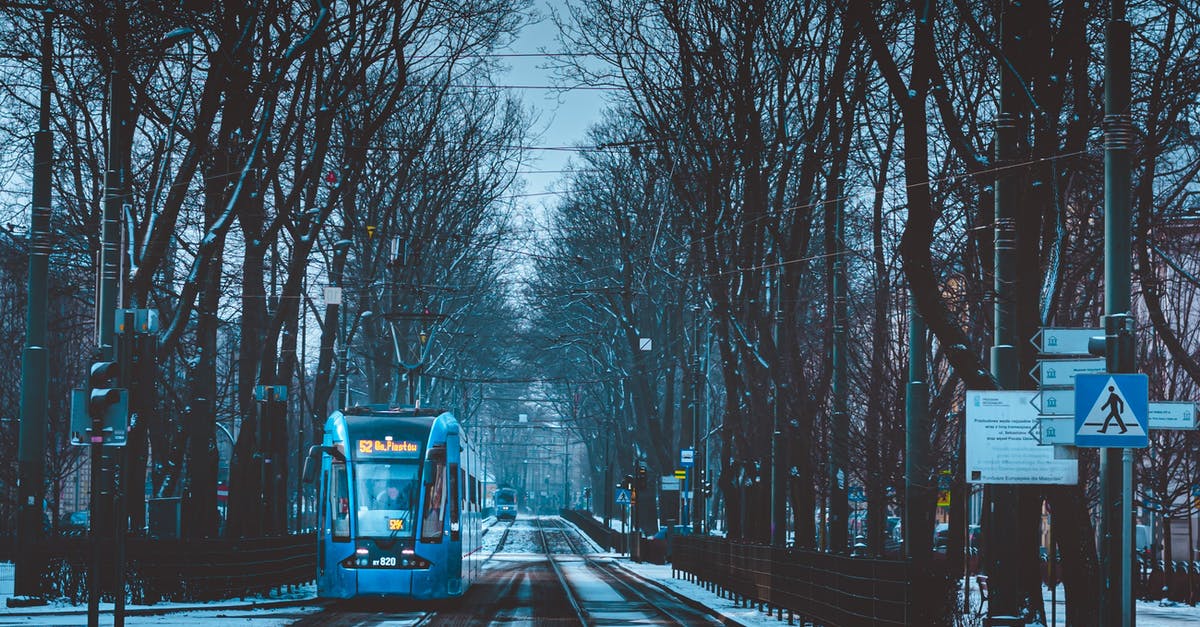 Netherlands Tram / Train ticketing [duplicate] - Blue Train on Rail Road Between Bare Trees