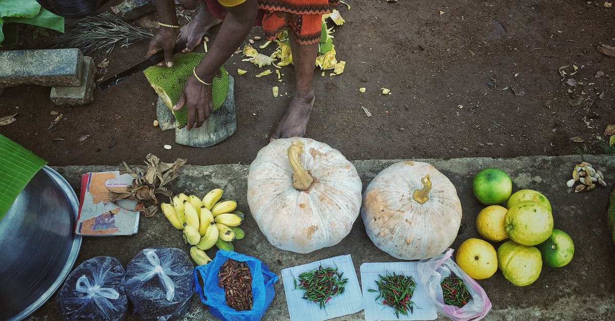 No bags on my airline ticket? - Woman with Stacked Fruit and Vegetables