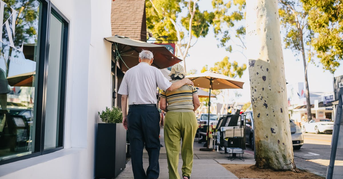 Non-EEA Family Member of EEA Citizen Traveling to UK - Elderly Couple Walking on the Street