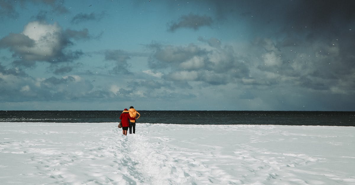 North Cyprus visa for Travel Document holder [closed] - Traveling couple standing on snowy seashore