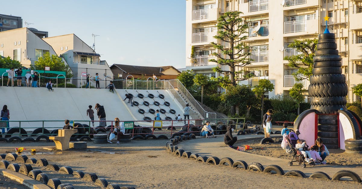 Old Scheveningen beach play structure. What's it called? - Playground decorated with old tyres