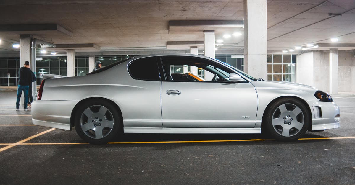 On the Silver Line in Boston - Luxury car on parking lot in city