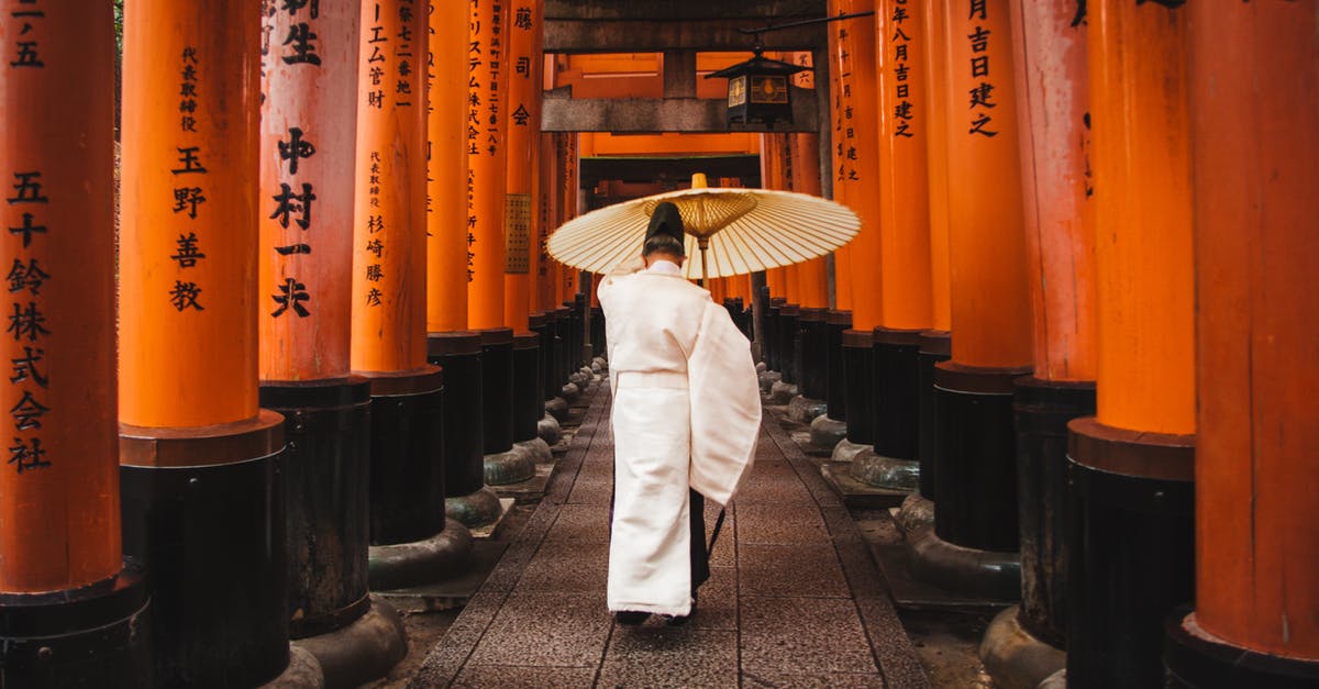 One night in a traditional temple in Japan - Man Holding An Umbrella