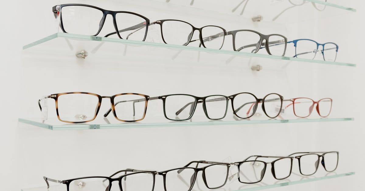 Ordering a bulky item in the USA - Collection of eyeglasses on shelves in store