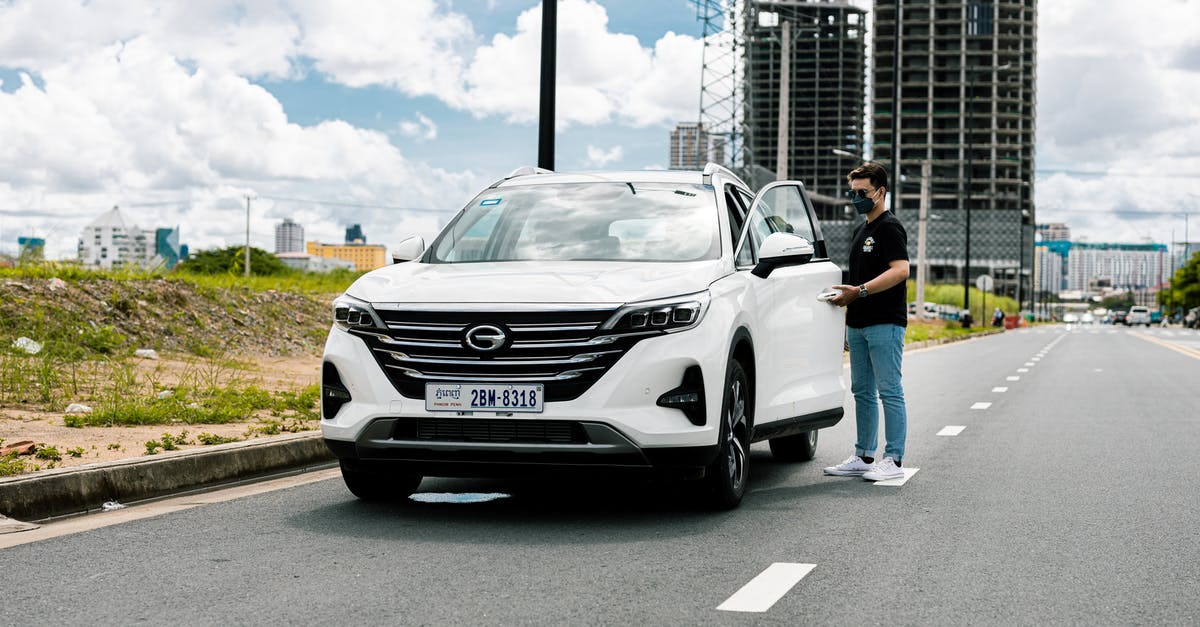 Out-of-country plates on bill-by-plate toll road - Couple Standing Beside White Mercedes Benz Car on Road