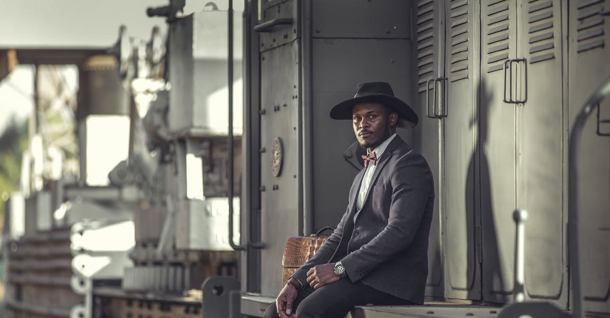 Paris and Riviera - July/August 2015 By Train - Elegant Man in Suit Posing near Train