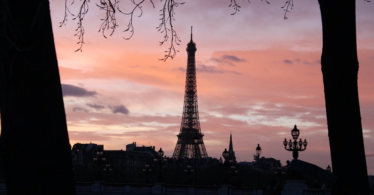 Park and Ride in Paris France - Sillhouete of Eiffel Tower