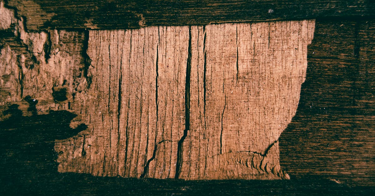 passport damage to e-chip [duplicate] - Closeup full frame background part of aged plywood with ragged surface located and chipped surface on street with bright sunshine