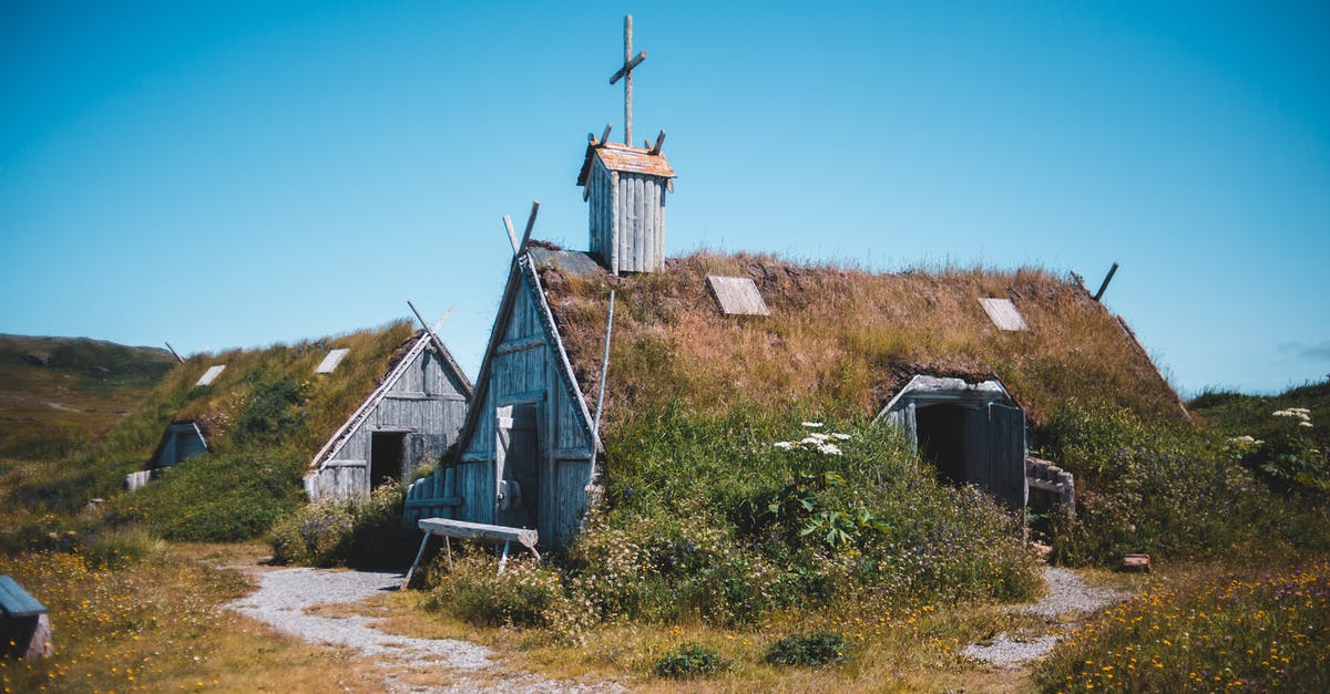 Passport Validity to cross Border to Canada - Old wooden church and house on meadow in countryside