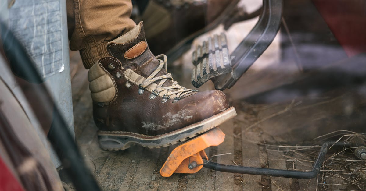 Pedal order in vehicles that drive on the left - Close-up of Man Leg on Pedal 