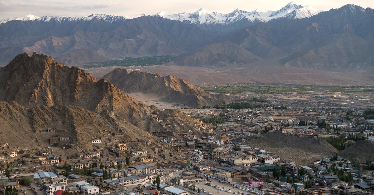 Places in India where no vehicles are allowed - Aerial Shot of the City of Leh in India