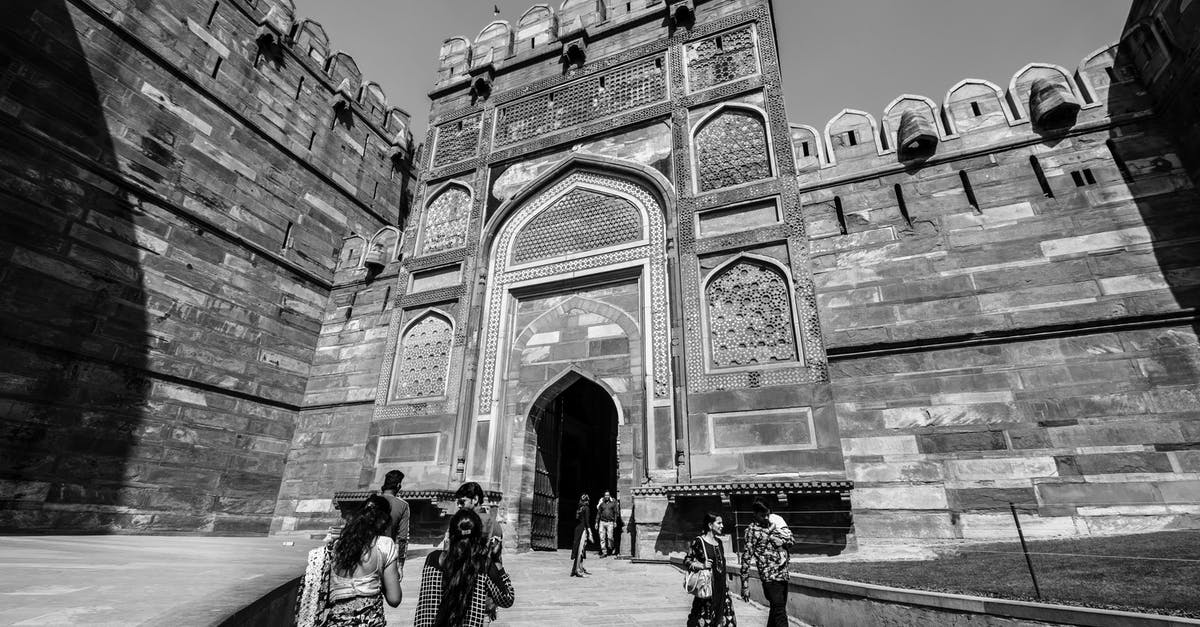 Practical aspects of security when travelling in India - Grayscale Photo of People Walking Near Building