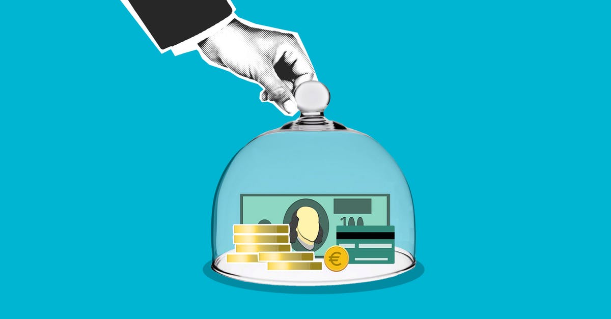 Prepaid debit card for use in Morocco, obtained in United States - Decorative cardboard illustration of person hand putting transparent dome on dollar banknotes and coins on blue background Prepaid debit card for use in Morocco, obtained in United States - Decorative cardboard illustration of person hand putting transparent dome on dollar banknotes and coins on blue background