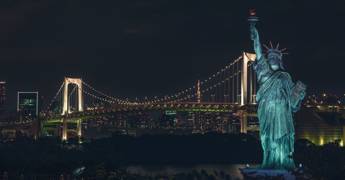 Proof of residence for Japan Airpass - Statue of Liberty during Night Time