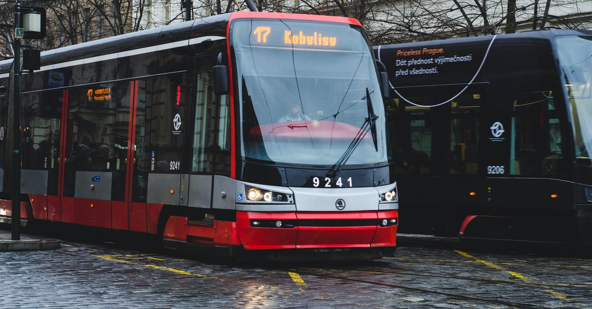 Public transport Toronto to Waterloo - Red and White Tram on Road