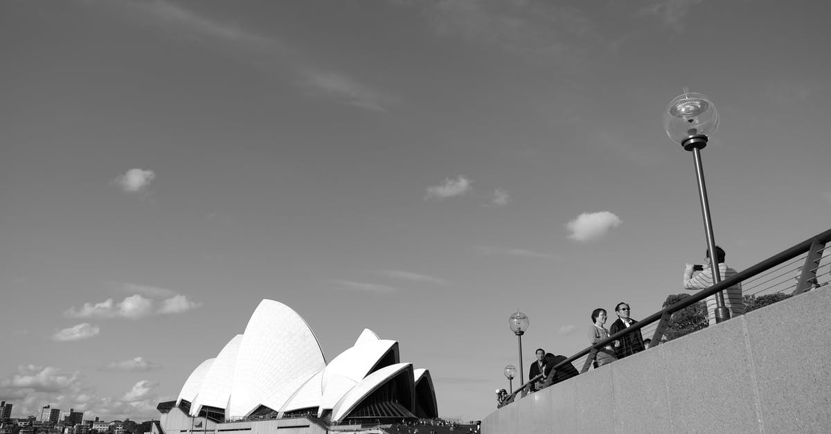 Question about Australia ETA and before enter to Australia - Grayscale Photo of Sydney Opera House