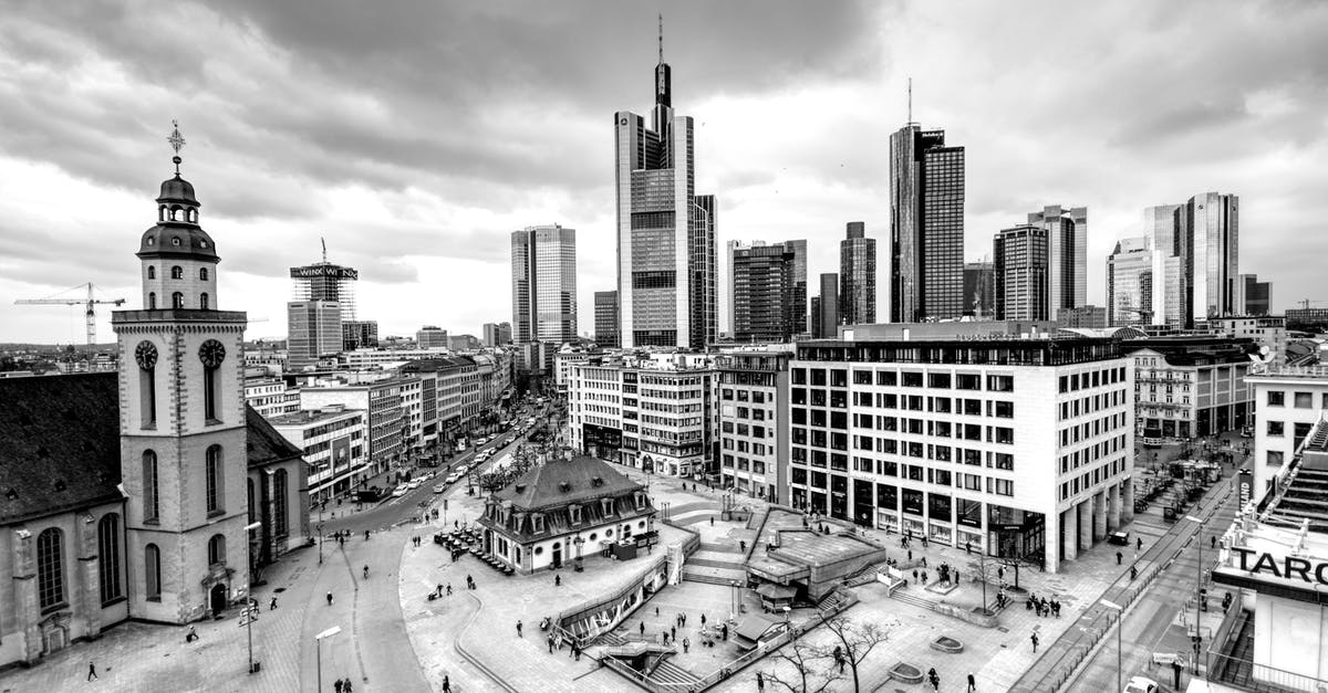 regular travel from Frankfurt to Schwalbach am Tanus (nord) - Aerial View of Concrete Buildings