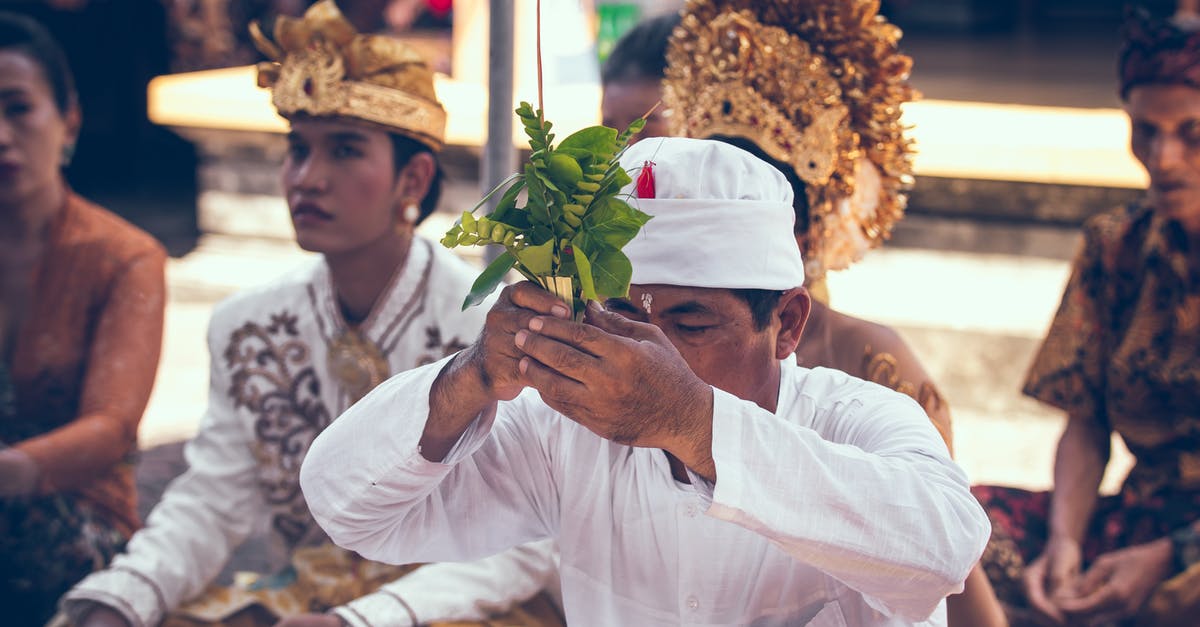 Religious wedding after civil wedding - Man Holding Leaves