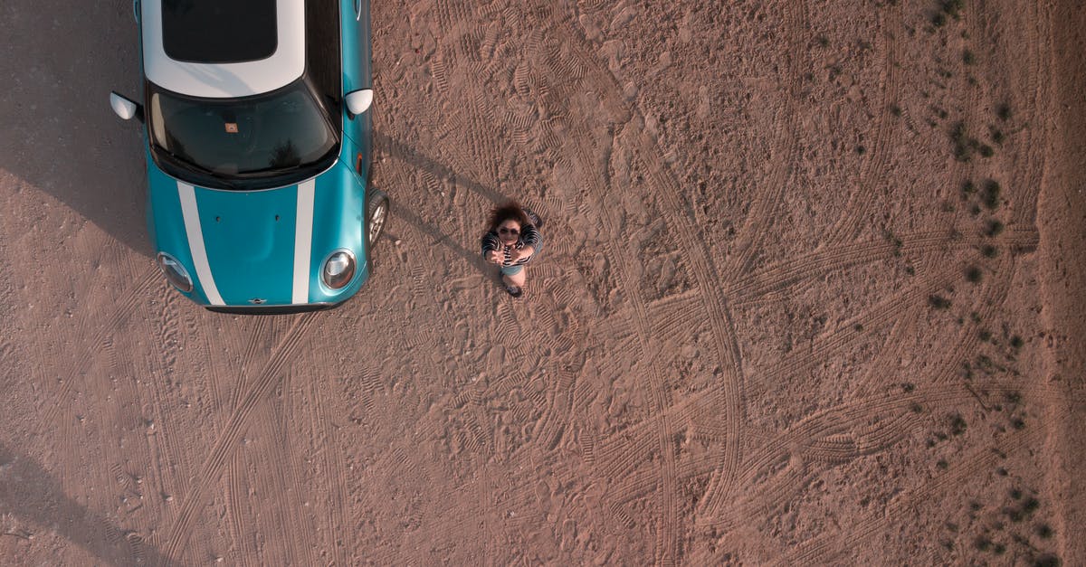 Renting a car from private persons in California - Aerial Shot Of Person And Car