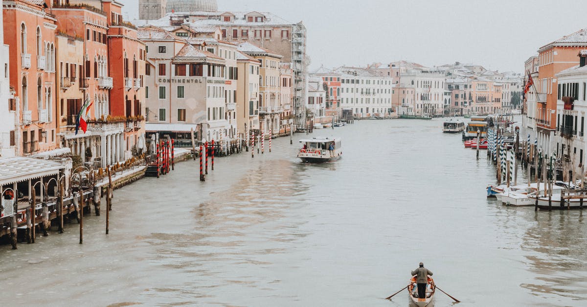 Requirements when transiting Italy - Man in White Shirt Riding on Boat on River