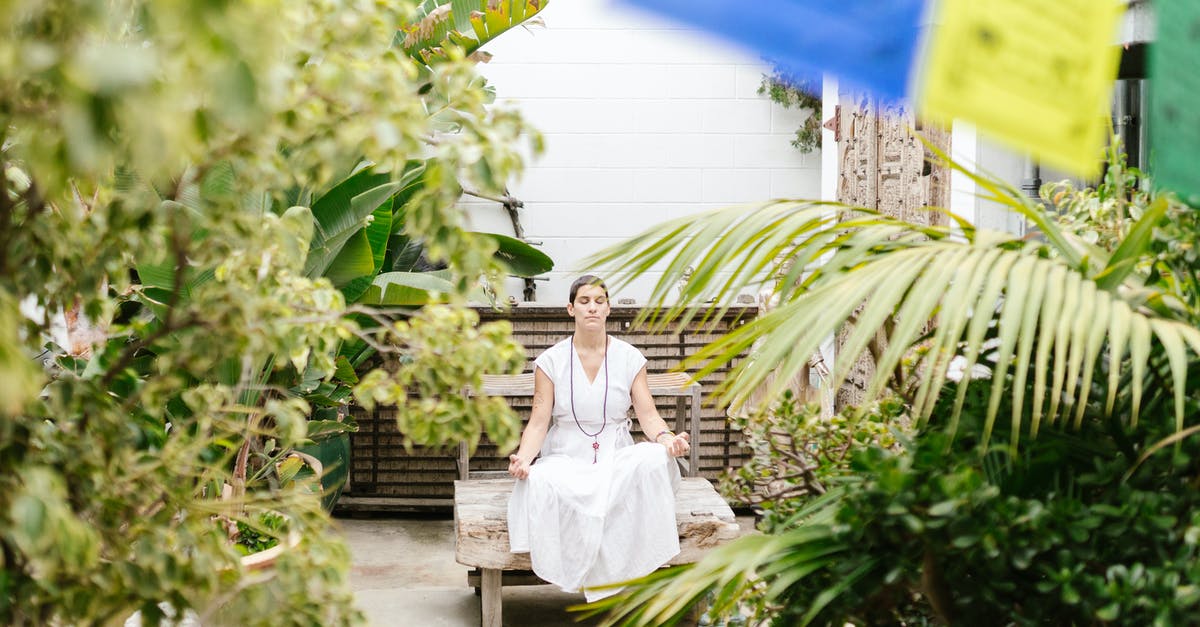 Retreat center for meditation near Frankfurt - Woman in White Dress Sitting on White Wooden Bench Surrounded by Green Plants