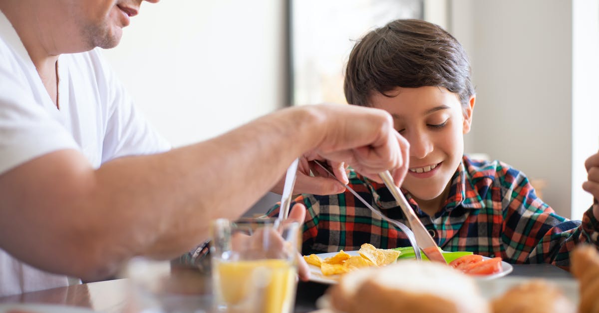 Rideshare etiquette (Lyft, Uber, etc) - Photograph of a Father Teaching His Son Table Manners