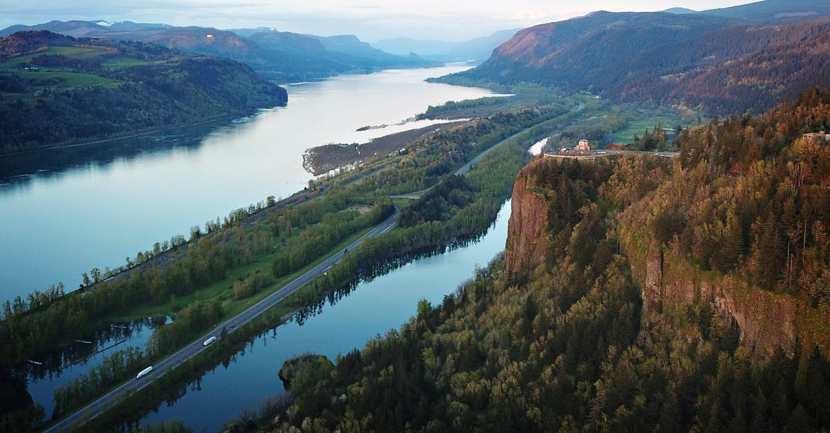 River swimming near Chinon in France's Loire Valley - Bird's Eye Photography Of Mountain 