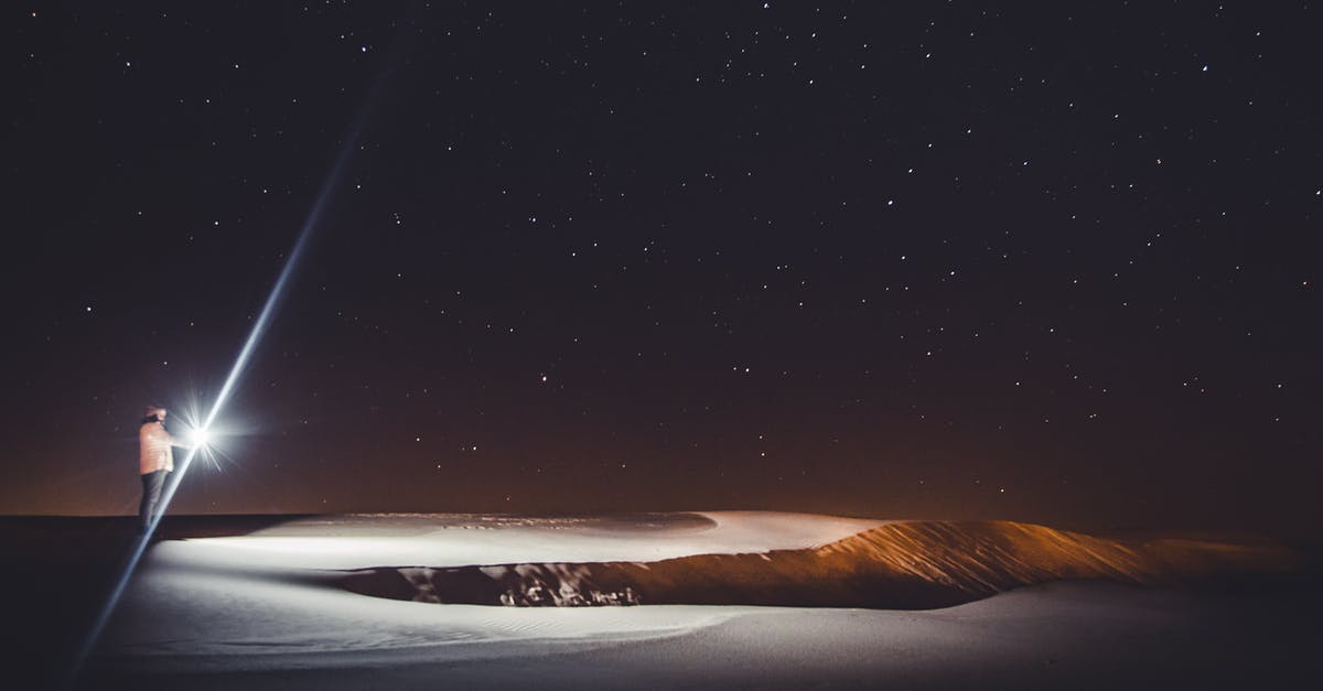 Ryanair cabin baggage & MacBook 15" - A Person with a Flashlight under a Starry Night Sky