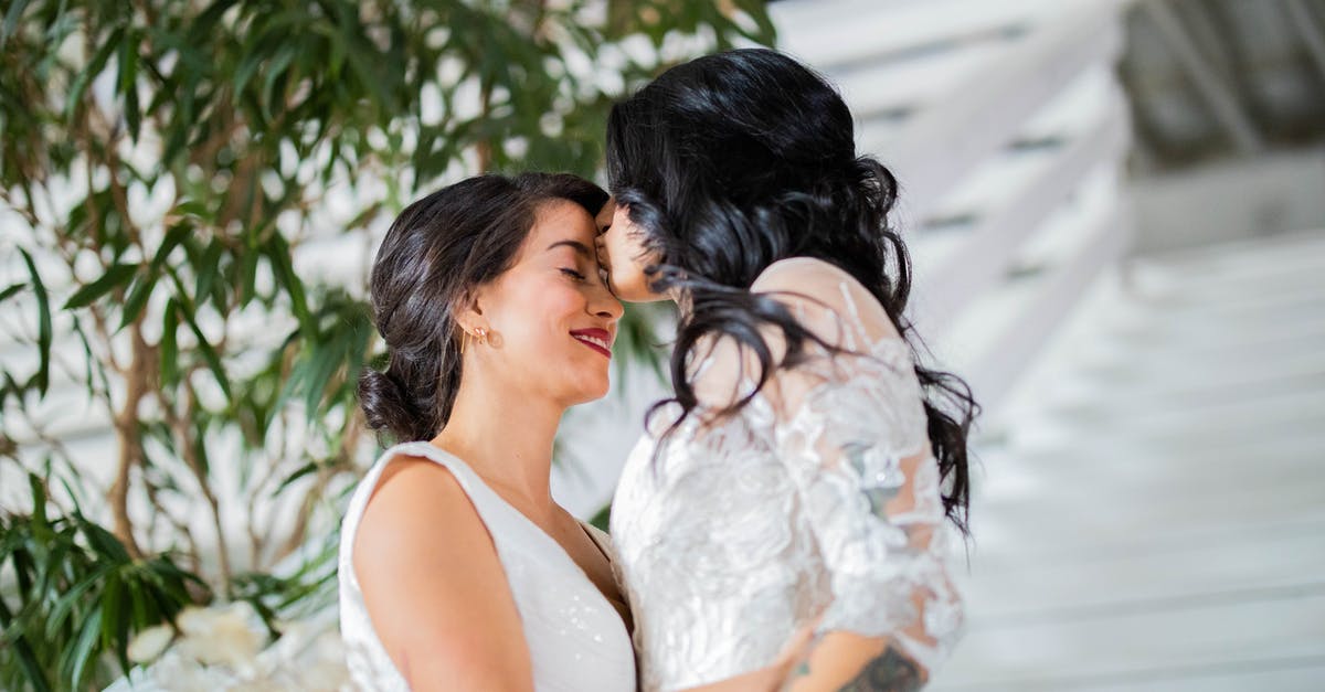 Same sex marriage in USA on visit/tourist visa? - Woman in White Floral Dress Kissing Woman in White Dress