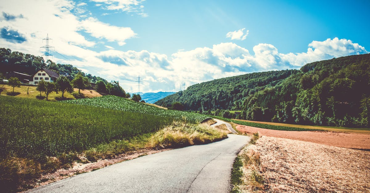 Schengen C Visa With Swiss Consulate but not Visiting Switzerland - Green Field and Road in Landscape Photography