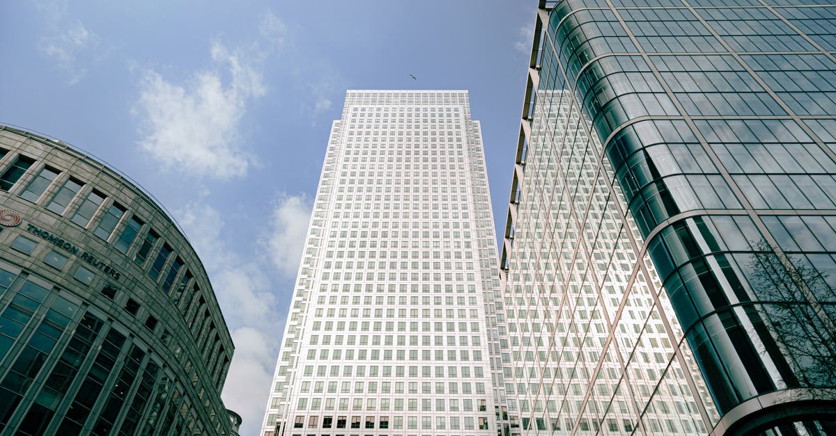 Schengen visa allows visiting London - View on the canary wharf buildings 