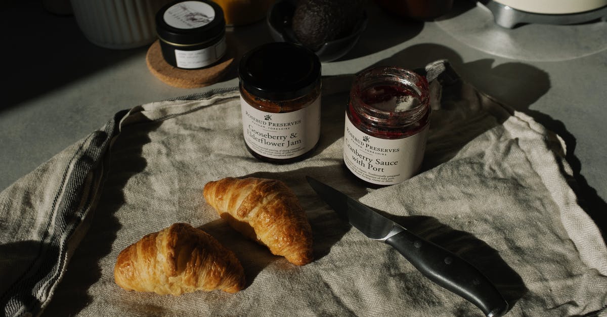 schengen visa refused from french embassy pakistan [duplicate] - Still life of delicious brown croissants with opened jam and sauce pots on gray kitchen counter placed on with fabric napkin near knife in rustic style