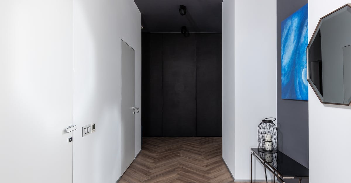 Searching for flights to "Anywhere" in narrow time frame - Modern corridor with doors and decorations