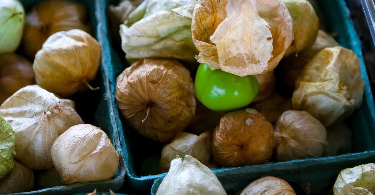 Sending dried fruits to Australia through courier [closed] - Dried Tomatillos on Blue Containers